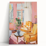 Electric Wall Art: Vibrant Interior with Yellow Chairs in Modern Decor