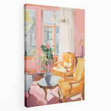 Electric Wall Art: Vibrant Interior with Yellow Chairs in Modern Decor