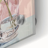 Electric Minimalist Wall Art: Fern in Glass Vase for Modern Decor