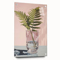 Electric Minimalist Wall Art: Fern in Glass Vase for Modern Decor