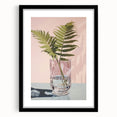Electric Minimalist Wall Art: Fern in Glass Vase for Modern Decor