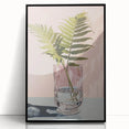 Electric Minimalist Wall Art: Fern in Glass Vase for Modern Decor
