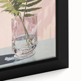 Electric Minimalist Wall Art: Fern in Glass Vase for Modern Decor