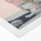 Electric Minimalist Wall Art: Fern in Glass Vase for Modern Decor