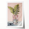 Electric Minimalist Wall Art: Fern in Glass Vase for Modern Decor