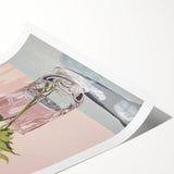 Electric Minimalist Wall Art: Fern in Glass Vase for Modern Decor