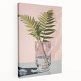 Electric Minimalist Wall Art: Fern in Glass Vase for Modern Decor