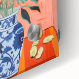 Electric Floral Wall Art: Bold Vase with Vibrant Flowers in Modern Decor