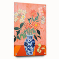 Electric Floral Wall Art: Bold Vase with Vibrant Flowers in Modern Decor