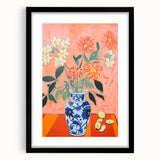 Electric Floral Wall Art: Bold Vase with Vibrant Flowers in Modern Decor