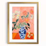 Electric Floral Wall Art: Bold Vase with Vibrant Flowers in Modern Decor