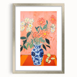 Electric Floral Wall Art: Bold Vase with Vibrant Flowers in Modern Decor