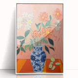 Electric Floral Wall Art: Bold Vase with Vibrant Flowers in Modern Decor