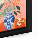 Electric Floral Wall Art: Bold Vase with Vibrant Flowers in Modern Decor