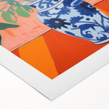 Electric Floral Wall Art: Bold Vase with Vibrant Flowers in Modern Decor