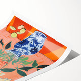 Electric Floral Wall Art: Bold Vase with Vibrant Flowers in Modern Decor