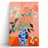 Electric Floral Wall Art: Bold Vase with Vibrant Flowers in Modern Decor