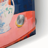 Electric Floral Wall Art: Bold Pink and Orange Flowers in Modern Decor