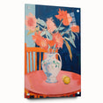 Electric Floral Wall Art: Bold Pink and Orange Flowers in Modern Decor