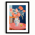 Electric Floral Wall Art: Bold Pink and Orange Flowers in Modern Decor