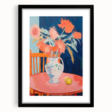 Electric Floral Wall Art: Bold Pink and Orange Flowers in Modern Decor