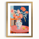 Electric Floral Wall Art: Bold Pink and Orange Flowers in Modern Decor