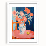Electric Floral Wall Art: Bold Pink and Orange Flowers in Modern Decor
