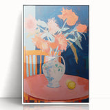 Electric Floral Wall Art: Bold Pink and Orange Flowers in Modern Decor