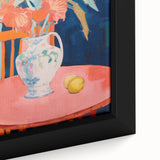 Electric Floral Wall Art: Bold Pink and Orange Flowers in Modern Decor