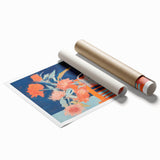 Electric Floral Wall Art: Bold Pink and Orange Flowers in Modern Decor