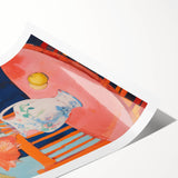 Electric Floral Wall Art: Bold Pink and Orange Flowers in Modern Decor