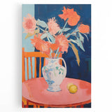 Electric Floral Wall Art: Bold Pink and Orange Flowers in Modern Decor