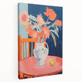 Electric Floral Wall Art: Bold Pink and Orange Flowers in Modern Decor