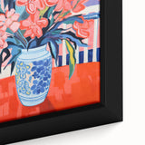 Electric Floral Wall Art: Vibrant Pink & Blue Flowers in Modern Decor