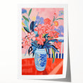 Electric Floral Wall Art: Vibrant Pink & Blue Flowers in Modern Decor