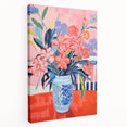 Electric Floral Wall Art: Vibrant Pink & Blue Flowers in Modern Decor