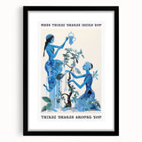 Abstract Electric Blue Figures Canvas - Modern Electric Wall Art Print