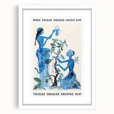 Abstract Electric Blue Figures Canvas - Modern Electric Wall Art Print