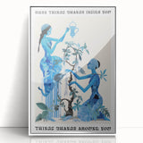 Abstract Electric Blue Figures Canvas - Modern Electric Wall Art Print