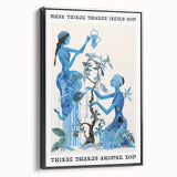 Abstract Electric Blue Figures Canvas - Modern Electric Wall Art Print