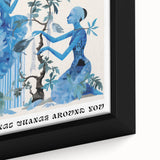 Abstract Electric Blue Figures Canvas - Modern Electric Wall Art Print