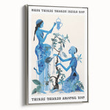 Abstract Electric Blue Figures Canvas - Modern Electric Wall Art Print