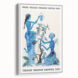 Abstract Electric Blue Figures Canvas - Modern Electric Wall Art Print