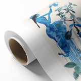 Abstract Electric Blue Figures Canvas - Modern Electric Wall Art Print