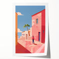 Electric Wall Art: Vibrant Pink and Blue Street Scene for Modern Decor