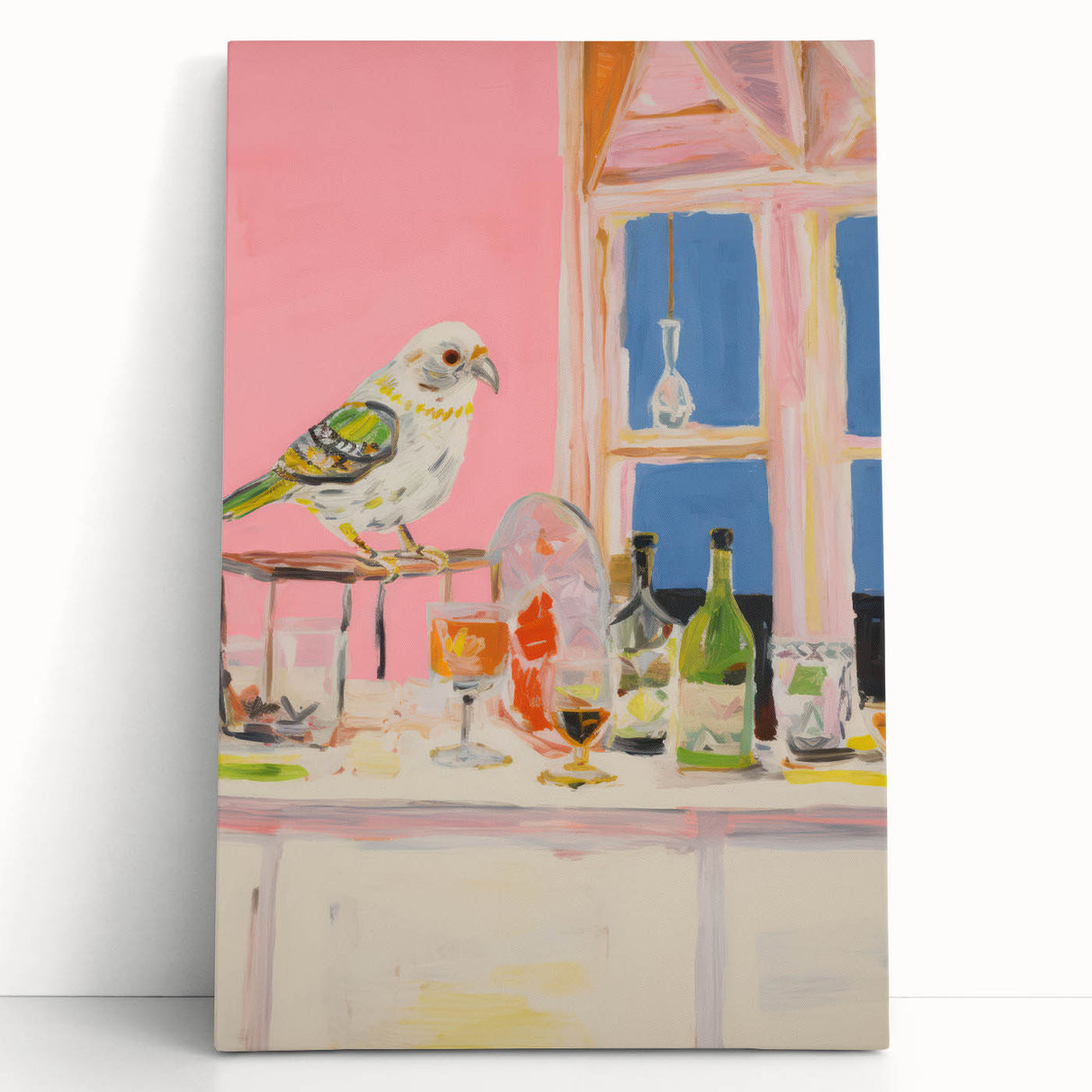 Electric Wall Art with Vibrant Parrot Design | Abstract Electric Decor