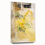 Electric Wall Art with Abstract Floral Design | Vibrant Yellow Decor
