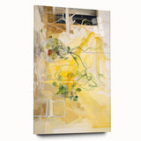 Electric Wall Art with Abstract Floral Design | Vibrant Yellow Decor