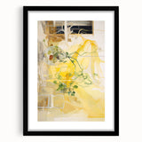Electric Wall Art with Abstract Floral Design | Vibrant Yellow Decor
