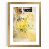 Electric Wall Art with Abstract Floral Design | Vibrant Yellow Decor